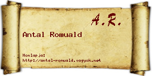 Antal Romuald névjegykártya