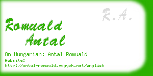 romuald antal business card